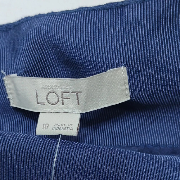 LOFT Deep Blue Women's Mini Skirt Sz 10 New With Tag 100% Linen - Picture 3 of 9
